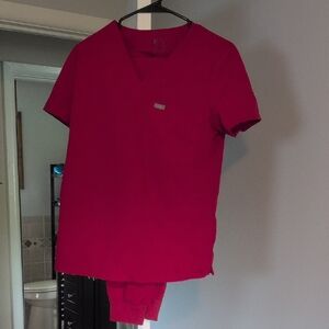 Figs Women's Scrub Set in Red